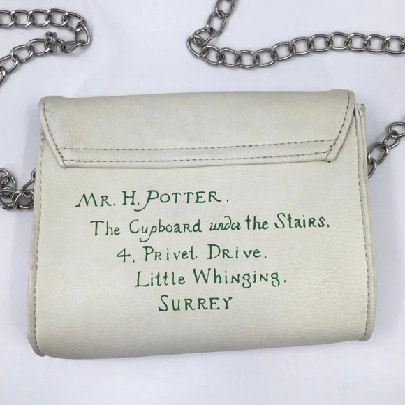 Harry Potter Hogwarts Purse Shoulder Bag Handbag Ivory Red Green Envelope Gift - Picture 4 of 10